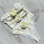 Zoja kupaći - bež/beli - Slika 3